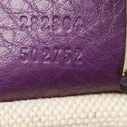 Gucci Purple Pebbled Calfskin Leather Soho Hobo
