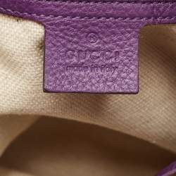 Gucci Purple Pebbled Calfskin Leather Soho Hobo