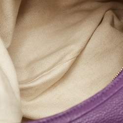 Gucci Purple Pebbled Calfskin Leather Soho Hobo