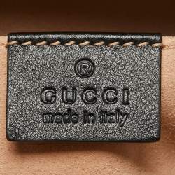 Pre Owned Gucci Black Matelassé Leather GG Marmont Belt Bag