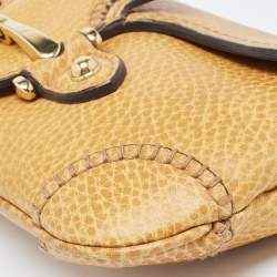 Pre Owned Gucci Mustard Leather Horsebit Clutch
