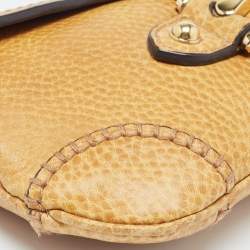 Pre Owned Gucci Mustard Leather Horsebit Clutch