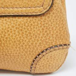 Pre Owned Gucci Mustard Leather Horsebit Clutch
