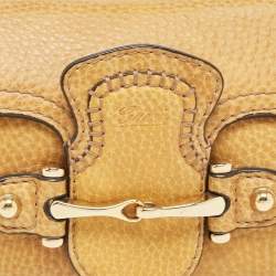 Pre Owned Gucci Mustard Leather Horsebit Clutch