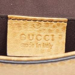 Pre Owned Gucci Mustard Leather Horsebit Clutch