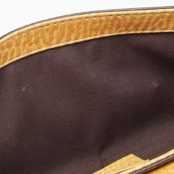 Pre Owned Gucci Mustard Leather Horsebit Clutch