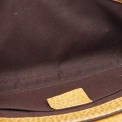 Pre Owned Gucci Mustard Leather Horsebit Clutch