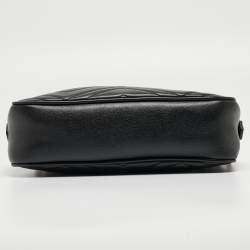 Gucci Black Matelassé Leather Small GG Marmont Shoulder Bag