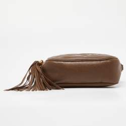 مملوكة مسبقًا حقيبة كروس غوتشي سوهو ديسكو جلد رصاصي ميتاليك صغيرة