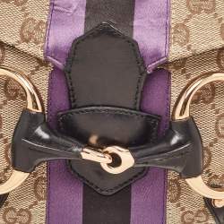 Pre Owned Gucci Tri Color GG Canvas and Leather Horsebit Chain Pochette