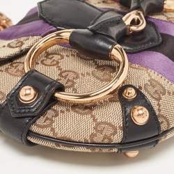 Pre Owned Gucci Tri Color GG Canvas and Leather Horsebit Chain Pochette