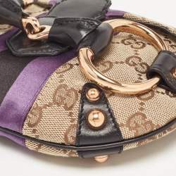 Pre Owned Gucci Tri Color GG Canvas and Leather Horsebit Chain Pochette