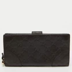 Gucci Choco Brown Guccissima Leather Bree Continental Wallet