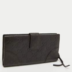 Gucci Choco Brown Guccissima Leather Bree Continental Wallet