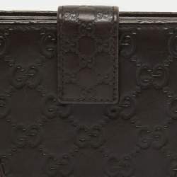 Gucci Choco Brown Guccissima Leather Bree Continental Wallet