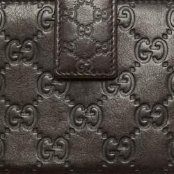 Gucci Choco Brown Guccissima Leather Bree Continental Wallet