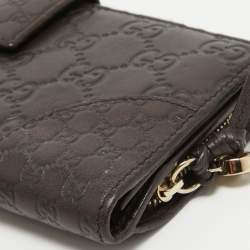 Gucci Choco Brown Guccissima Leather Bree Continental Wallet