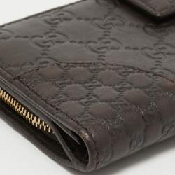 Gucci Choco Brown Guccissima Leather Bree Continental Wallet