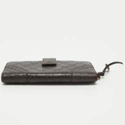 Gucci Choco Brown Guccissima Leather Bree Continental Wallet
