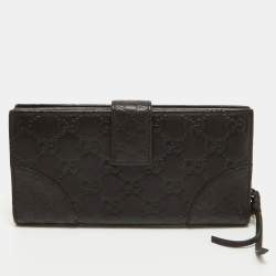Gucci Choco Brown Guccissima Leather Bree Continental Wallet
