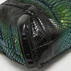 مملوكة مسبقًا Gucci Metallic Green Python Medium Galaxy Chain Hobo