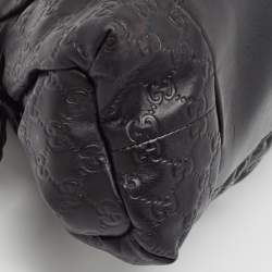 Pre Owned Gucci Black Guccissima Leather Hysteria Tote