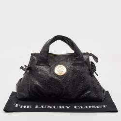 Pre Owned Gucci Black Guccissima Leather Hysteria Tote