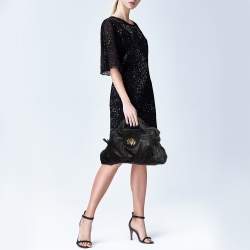 Pre Owned Gucci Black Guccissima Leather Hysteria Tote