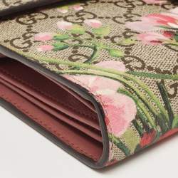 Gucci Blue/Beige GG Blooms Supreme Canvas and Leather Dionysus Wallet On Chain