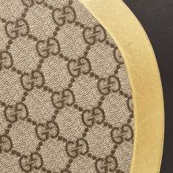 Pre Owned Gucci Tricolor GG Supreme Canvas and Leather Medium Padlock Shoulder Bag