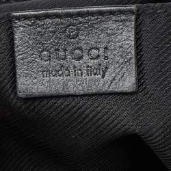 Pre Owned Gucci Black GG Canvas and Leather Pochette