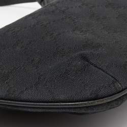 Pre Owned Gucci Black GG Canvas and Leather Pochette
