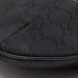 Pre Owned Gucci Black GG Canvas and Leather Pochette