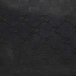 Pre Owned Gucci Black GG Canvas and Leather Pochette