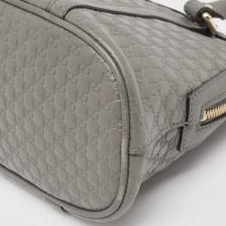Pre Owned Gucci Grey Microguccissima Leather Mini Dome Bag