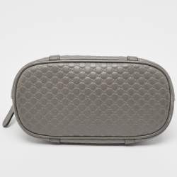 Pre Owned Gucci Grey Microguccissima Leather Mini Dome Bag
