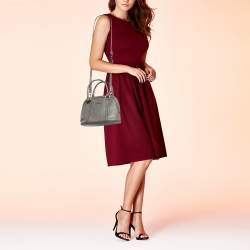 Pre Owned Gucci Grey Microguccissima Leather Mini Dome Bag