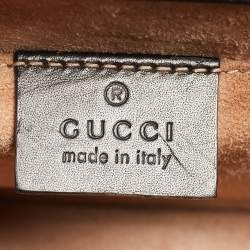 Pre Owned Gucci Black Leather Mini Web Chain Sylvie Crossbody Bag