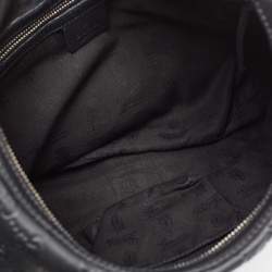 Pre Owned Gucci Black Guccissima Leather Medium GG Twins Hobo