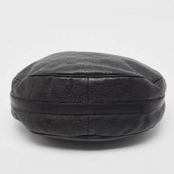 Pre Owned Gucci Black Guccissima Leather Medium GG Twins Hobo