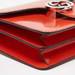Gucci Orange Patent Leather Small Interlocking G Crossbody Bag