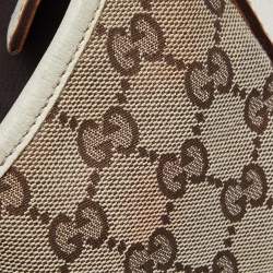 Gucci Beige/Cream GG Canvas and Leather Small Abbey D Ring Hobo 