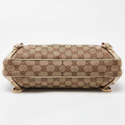 Gucci Beige/Cream GG Canvas and Leather Small Abbey D Ring Hobo 