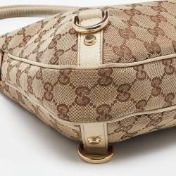 Gucci Beige/Cream GG Canvas and Leather Small Abbey D Ring Hobo 