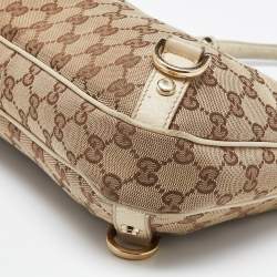 Gucci Beige/Cream GG Canvas and Leather Small Abbey D Ring Hobo 