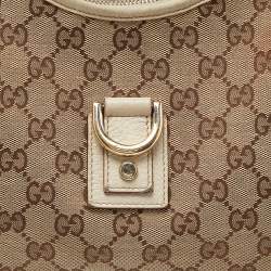 Gucci Beige/Cream GG Canvas and Leather Small Abbey D Ring Hobo 