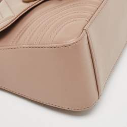 Gucci Beige Matelasse Leather Mini GG Marmont Top Handle Bag