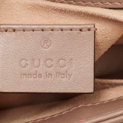 Gucci Beige Matelasse Leather Mini GG Marmont Top Handle Bag