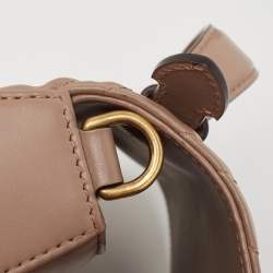 Gucci Beige Matelasse Leather Mini GG Marmont Top Handle Bag