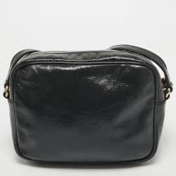 Pre Owned Gucci Dark Blue Patent Leather Small Soho Disco Crossbody Bag